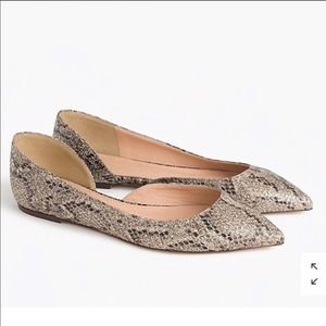 NWT J.CREW Audrey Glitter Snake Print Flats sz 10
